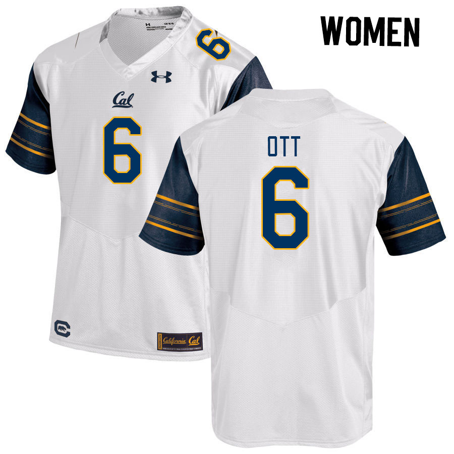Women #6 Jaydn Ott California Golden Bears College Football Jerseys Stitched Sale-White